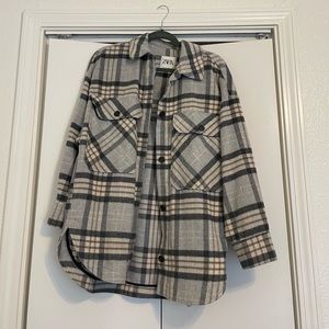Zara Oversized Flannel Jacket